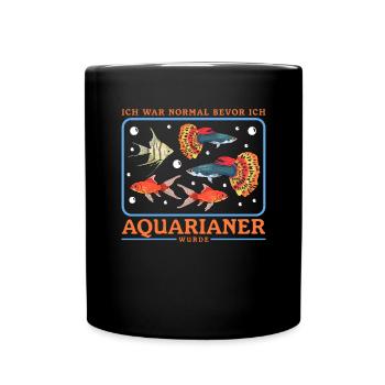 Aquarium Aquaristik Aquarianer Zierfisch Geschenk - Tasse einfarbig - Schwarz - Vorne