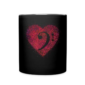 Bass clef clef bass singer cello - Full Colour Mug - black - Front