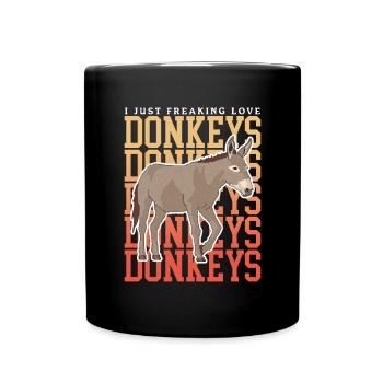 Esel Eselbesitzer Eselchen Eselliebhaber Geschenk - Tasse einfarbig - Schwarz - Vorne