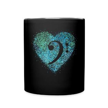 Bass clef bass singer cello music teacher - Full Colour Mug - black - Front