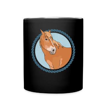 Haflinger Pferd Haffi Pferdebesitzer Geschenk - Tasse einfarbig - Schwarz - Vorne