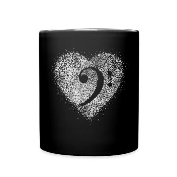Bass clef bass singer cello singing lessons - Full Colour Mug - black - Front