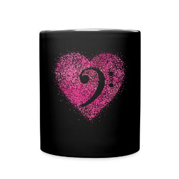 Bass clef bass music orchestra music teacher - Full Colour Mug - black - Front
