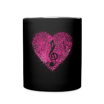 Treble clef, soprano, orchestra, musician teacher - Full Colour Mug - black - Front