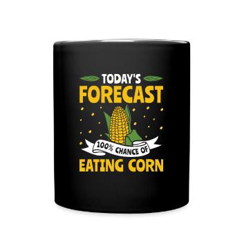 Today's Forecast 100% Eating Corn - Mais Bauer - Full Colour Mug - black - Front