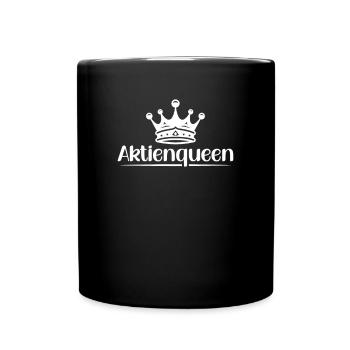 Aktienqueen - ETF Aktien Börse Markt - Tasse einfarbig - Schwarz - Vorne