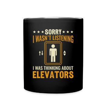 Elevator Mechanic - Aufzug Fahrstuhl Aufzugmonteur - Full Colour Mug - black - Front