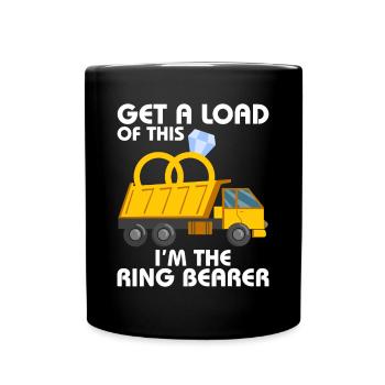 Holen Sie sich eine Ladung davon Ich bin die Ringträger-Hochzeit - Tasse einfarbig - Schwarz - Vorne