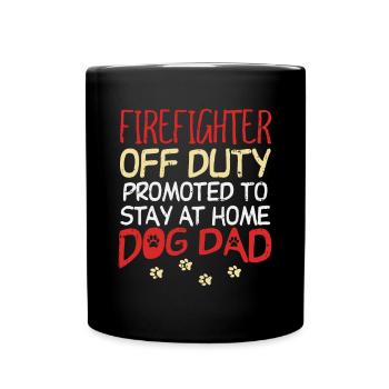 Feuerwehrmann außer Dienst Hund Papa Feuerwehrmann Ruhestand Ich - Tasse einfarbig - Schwarz - Vorne