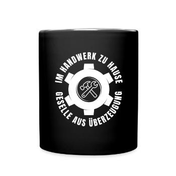 Gesellen Geselle Gesellenbrief Prüfung Handwerker - Tasse einfarbig - Schwarz - Vorne