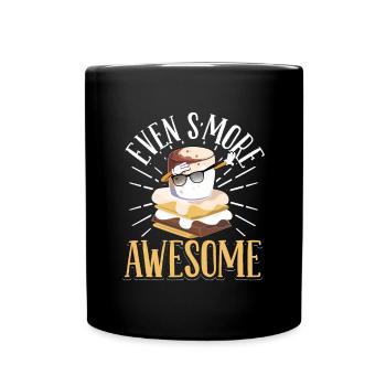 Even Smore Awesome Camping Kids Campfire Dabbing M - Tasse einfarbig - Schwarz - Vorne