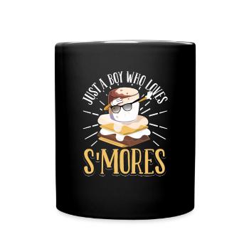 Just A Boy Who Loves Smores Men Dabbing Marshmallo - Tasse einfarbig - Schwarz - Vorne