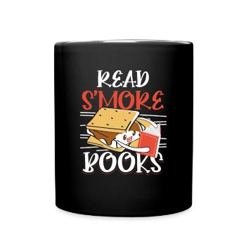 Women Read Smore Books Camper Campfire Camping - Full Colour Mug - black - Front