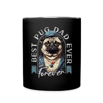 Best Pug Dad Ever Pugs Owner Vintage Pug Lovers - Mug uni - noir - Devant