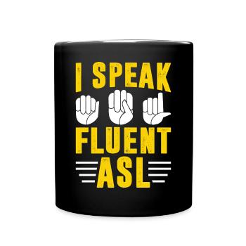 Deaf Pride Awareness Gebärdensprache - Tasse einfarbig - Schwarz - Vorne