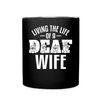 Deaf Pride ASL Gebärdensprache - Tasse einfarbig - Schwarz - Vorne