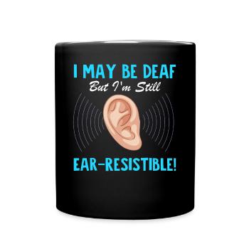 Deaf Pride Gebärdensprache - Tasse einfarbig - Schwarz - Vorne