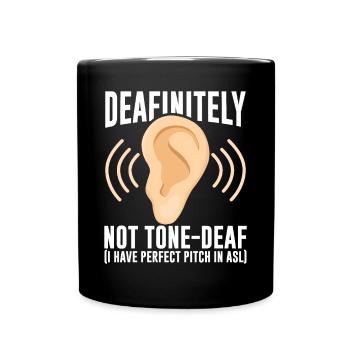 Deaf Pride Awareness ASL Gebärdensprache - Tasse einfarbig - Schwarz - Vorne