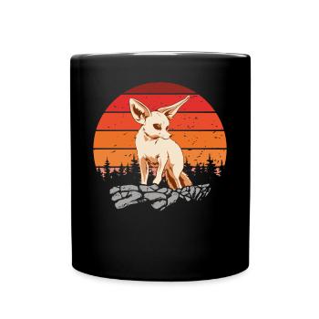 Retro Vintage Fennec Fox Owner Fennec Foxes - Full Colour Mug - black - Front