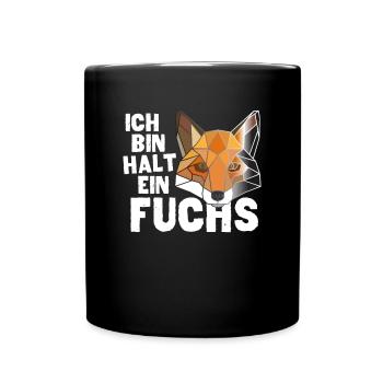 Ich bin halt ein Fuchs Low Poly - Tasse einfarbig - Schwarz - Vorne