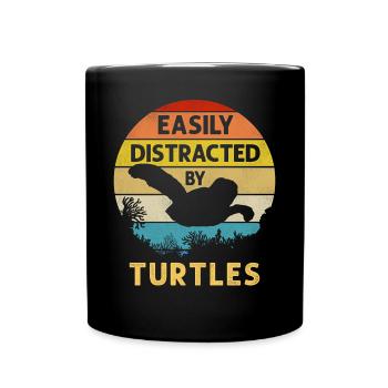 Sea Turtle Tortoise Retro Vintage - Full Colour Mug - black - Front