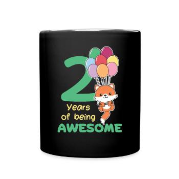 Fuchs zum 2. Geburtstag Kinder zwei Jahre alt - Tasse einfarbig - Schwarz - Vorne