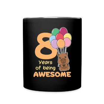 Capybara pour les enfants de 8 ans de huit ans - Mug uni - noir - Devant
