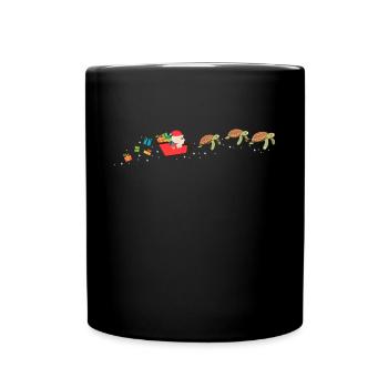Sea Turtle Tortoise Christmas - Tasse einfarbig - Schwarz - Vorne