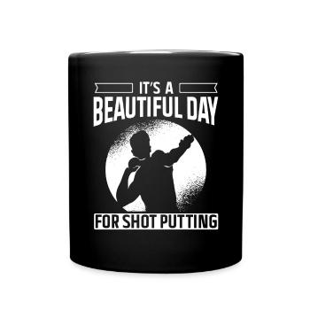 Lancer du poids Athlétisme - Mug uni - noir - Devant