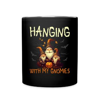 Garden Gnome Halloween Trick Or Treat Gardener - Full Colour Mug - black - Front