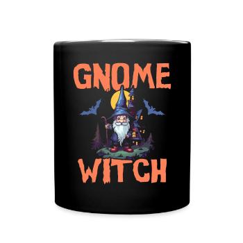 Garden Gnome Halloween Trick Or Treat Gardener - Full Colour Mug - black - Front