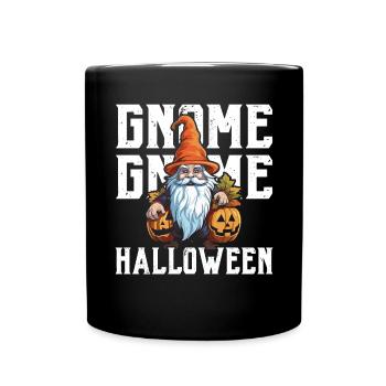 Garden Gnome Halloween Trick Or Treat Gardener - Full Colour Mug - black - Front
