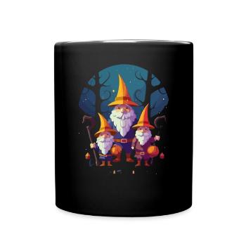 Garden Gnome Halloween Trick Or Treat Gardener - Full Colour Mug - black - Front
