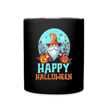 Garden Gnome Halloween Trick Or Treat Gardener - Full Colour Mug - black - Front