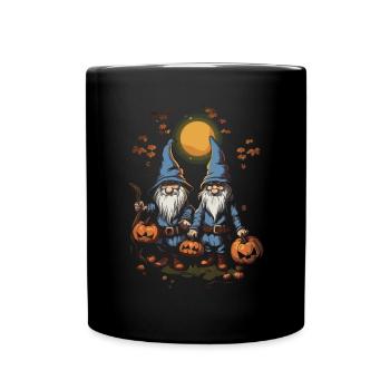 Garden Gnome Halloween Trick Or Treat Gardener - Full Colour Mug - black - Front