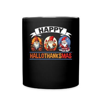 Garden Gnome Halloween Trick Or Treat Gardener - Full Colour Mug - black - Front