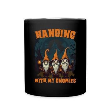 Garden Gnome Halloween Trick Or Treat Gardener - Full Colour Mug - black - Front