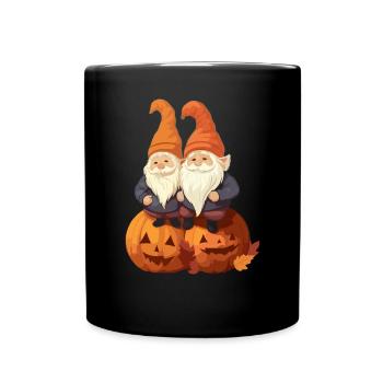 Garden Gnome Halloween Trick Or Treat Gardener - Full Colour Mug - black - Front
