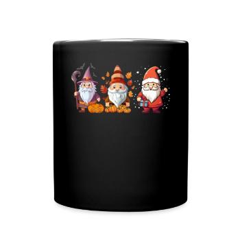 Garden Gnome Halloween Trick Or Treat Gardener - Full Colour Mug - black - Front