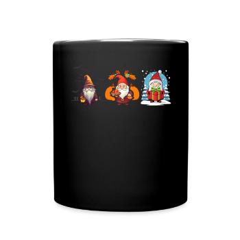 Garden Gnome Halloween Trick Or Treat Gardener - Full Colour Mug - black - Front