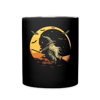 Garden Gnome Halloween Trick Or Treat Gardener - Full Colour Mug - black - Front