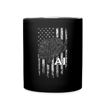 AI US Flag Artificial Intelligence - Tasse einfarbig - Schwarz - Vorne
