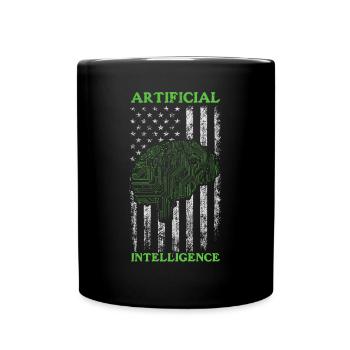 AI Robotics - Artificial Intelligence US Flag - Tasse einfarbig - Schwarz - Vorne