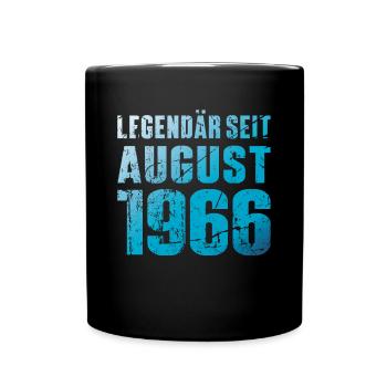 Legendär Seit August 1966 Geburtstag Geschenk - Tasse einfarbig - Schwarz - Vorne