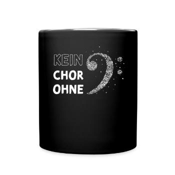 Bassschlüssel Bass Chor Sänger Singen Musik - Tasse einfarbig - Schwarz - Vorne