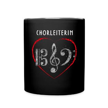 Chorleiterin Chor Notenschlüssel Musikverein Musik - Tasse einfarbig - Schwarz - Vorne