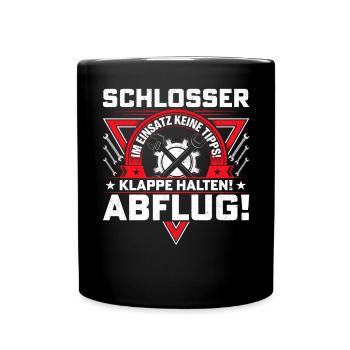 Schlosser Tipps Schlosserei Geschenkidee - Tasse einfarbig - Schwarz - Vorne