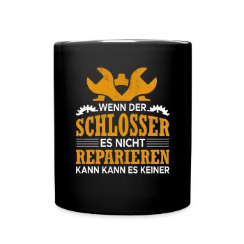 reparieren Schlosser Geschenkidee - Tasse einfarbig - Schwarz - Vorne