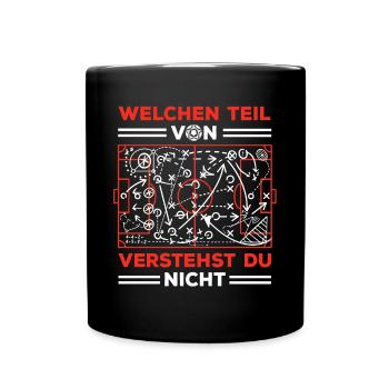 Fußball Spruch Lustig Welchen Teil Verstehst Du - Tasse einfarbig - Schwarz - Vorne