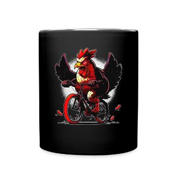 Poulet confortable à vélo - Mug uni - noir - Devant